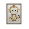 Plakat Uśmiechnięta Małpka Na Białym Tle Plakat Uśmiechnięta Małpka Na Białym Tle, 30X40 Cm, Rama Drewniana Ciemny Brąz, Papier Matowy 230 Gsm