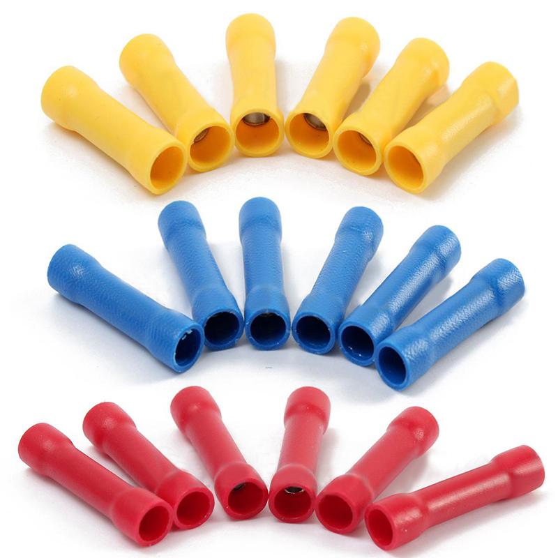 50 шт. изолированные прямые стыковые разъемы электрические обжимные клеммы в ассортименте