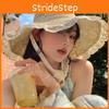 Korean Style Summer Wide Brim Hat For Women Lightweight Breathable Lace Sun Protection