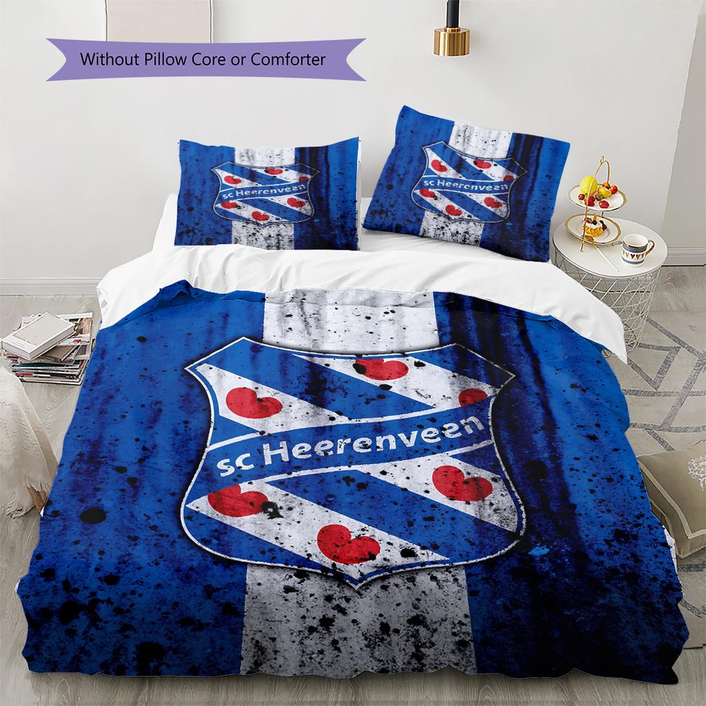 SC Heerenveen  Комплект постельного белья с рисунком  Декор для дома  Подарок (1 пододеяльник + 2 наволочки без наполнителя)