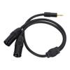 Dual XLR Male to 1 8in TRS Stereo Y Splitter Cable 1.6ft 3.5mm for Portable Media Player Laptop Mixer