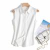 Korean Style Sleeveless Chiffon Fake Collar Versatile Women's Shirt Vest for Spring/Summer 2025