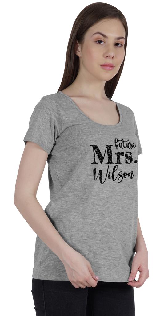 Inkdotpot Персонализированная женская футболка с надписью «Будущая миссис» на свадьбу