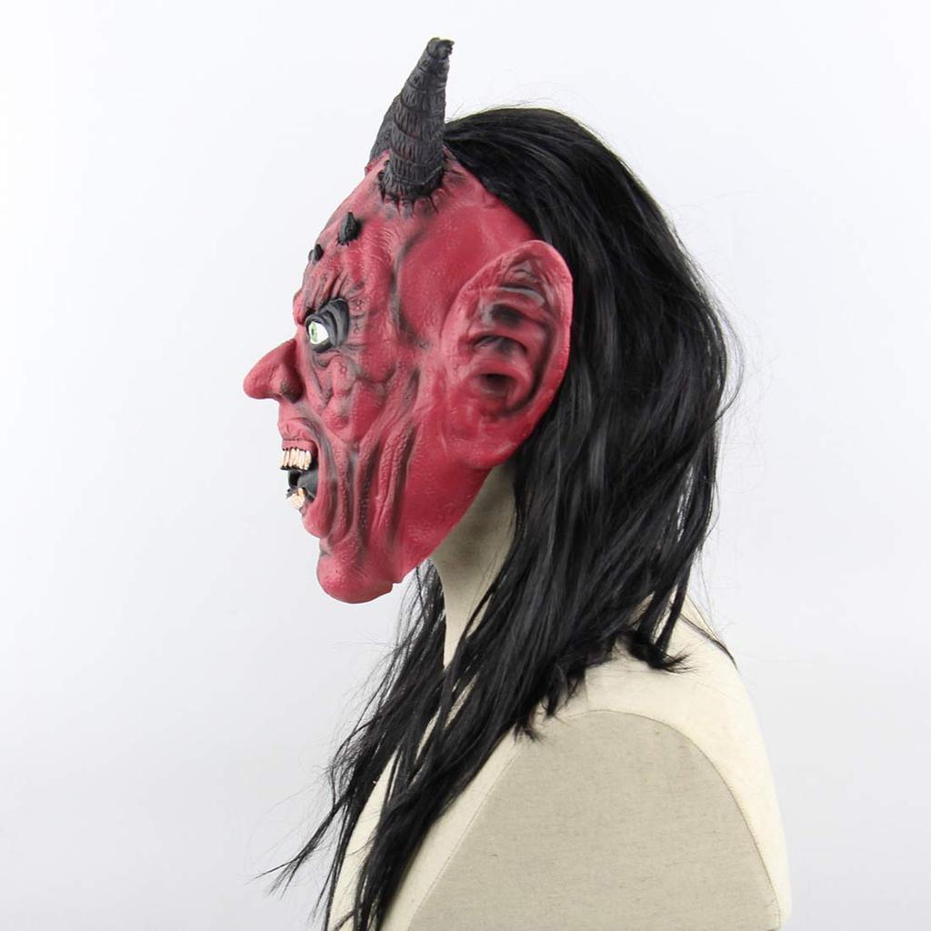 Резиновая маска ужаса демона Фестиваль Сэцубун Хэллоуин Рождество Маска Косплей Костюм Маскировка Вечеринка Событие Банкет [Мифический квадрат]
