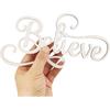 8 Pack 8 Inch Wood Believe Signs Cutouts Wood Believe Word Letters Wooden Believe Word Hanging Ornaments DIY Believe Word Craft for Home Party