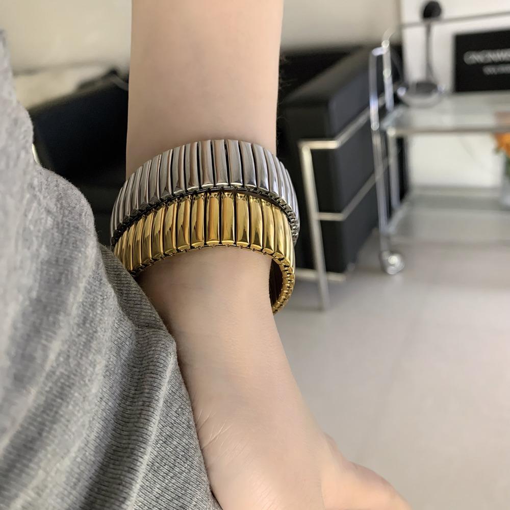 Хип-Хоп Эластичный Ремешок для Часов Браслет Эластичный Винтажный Браслет Украшения Титановая Сталь Ручная Цепь Подарок