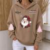Women's Casual Christmas Print Long Sleeve Hoodie Pullover Sweatshirt for Everyday Wear