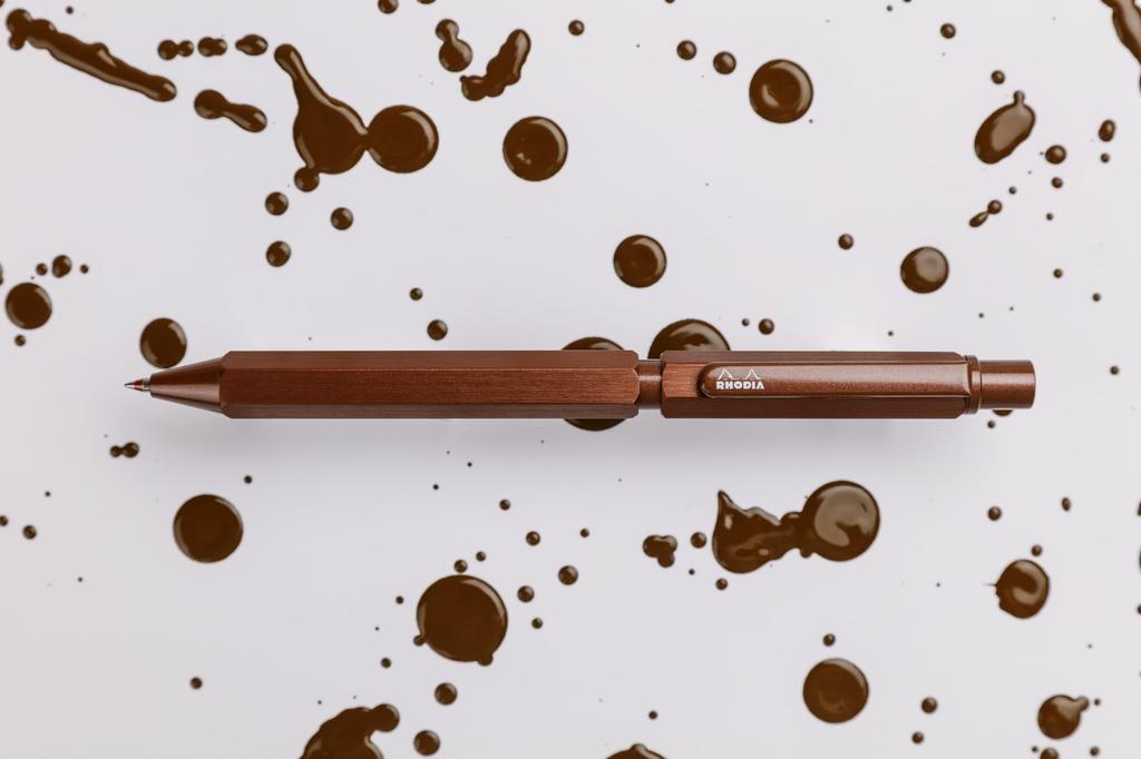 Rhodia Ручка шариковая ручка Maron 2 цвета механический карандаш алюминиевый корпус обработка волосяной линии роторного типа RHODIA SCRIPT cf9348 многофункциональная "Script