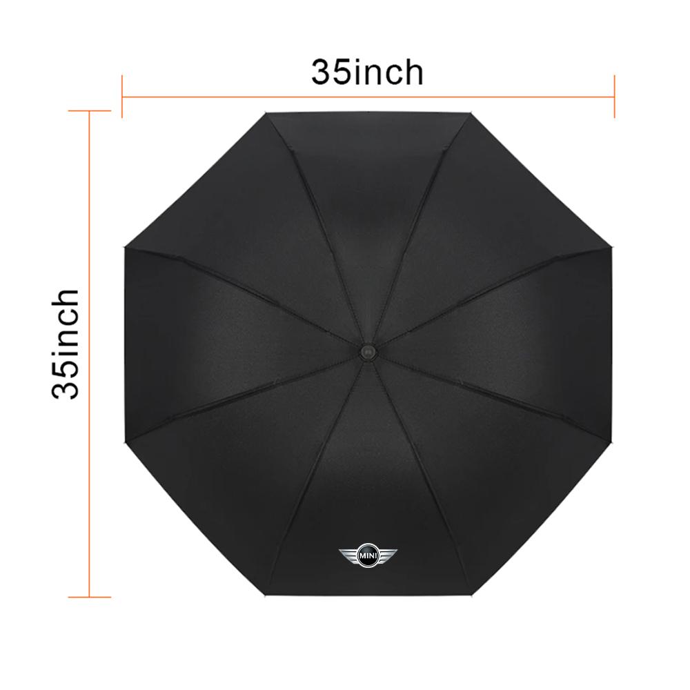 Car Logo Foldable Automatic Umbrella UV Protection Auto Accessories For MINI Cooper JCW WORKS R55 R56 F55 F56 R57 R58 R59 R60 mjewr55