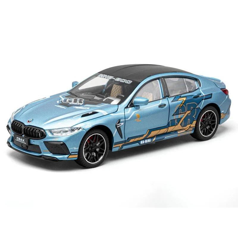 1/24 BMW M8 Alloy Superscar Модель Масштаб Литой Металлический Автомобиль Звук и Свет Моделирование Коллекционные Игрушки Подарок На День Рождения Детей
