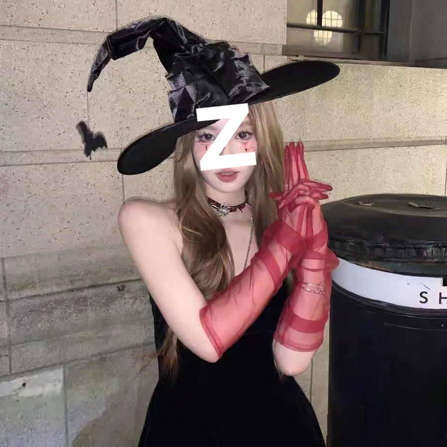 Темная шляпа ведьмы COS реквизит для костюма на Хэллоуин с широкими полями