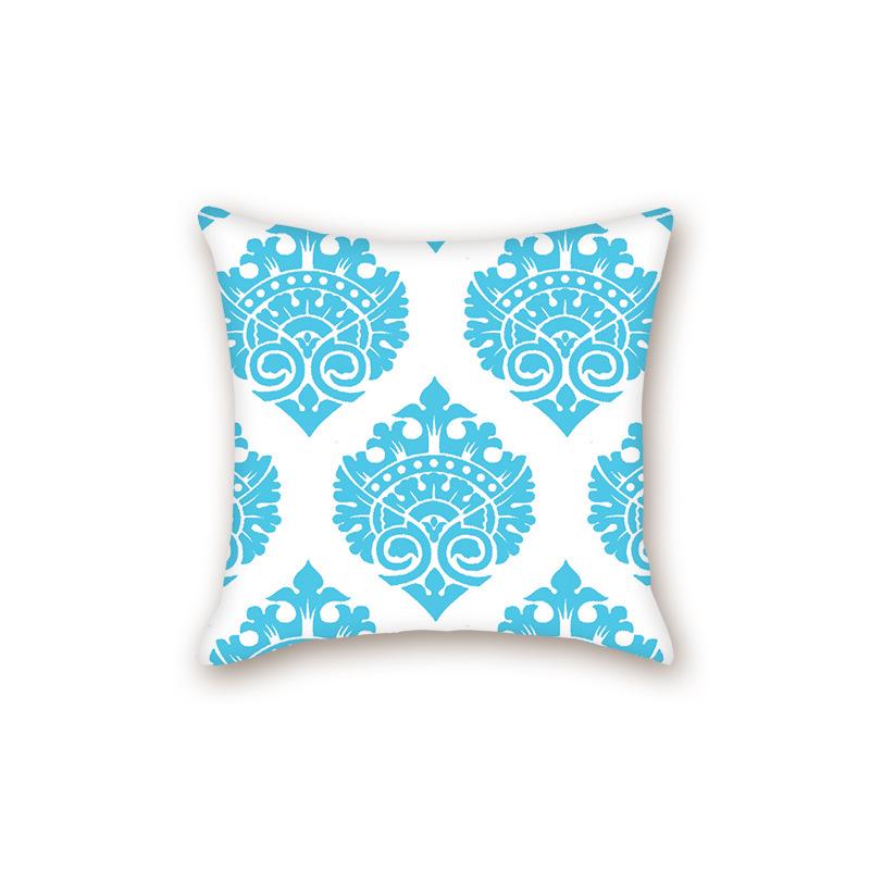 2025 Modern Blue & White Porcelain Series Backrest Pillow Cover for Sofa & Bed