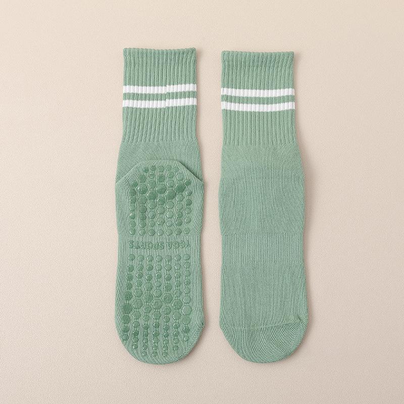 Женские осенне-зимние фитнес-носки для йоги и спорта, высокие, нескользящие для пола