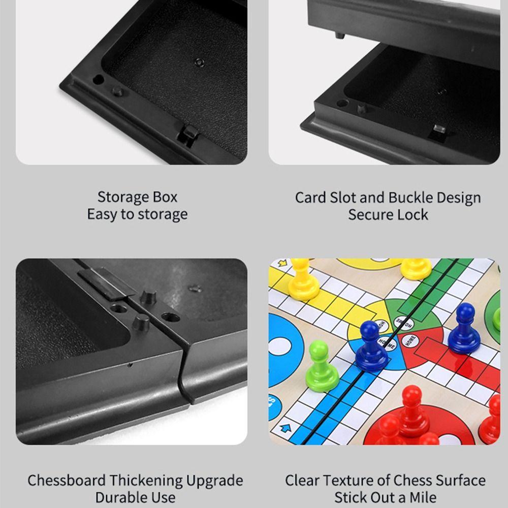 Тренировка концентрации Летающие шахматы Складная шахматная доска Лудо Настольная игра Интеллектуальные игрушки