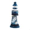Wood Lighthouse Statue Sculpture Art Crafts Tabletop Ornament Decorative Figurine for Bedroom