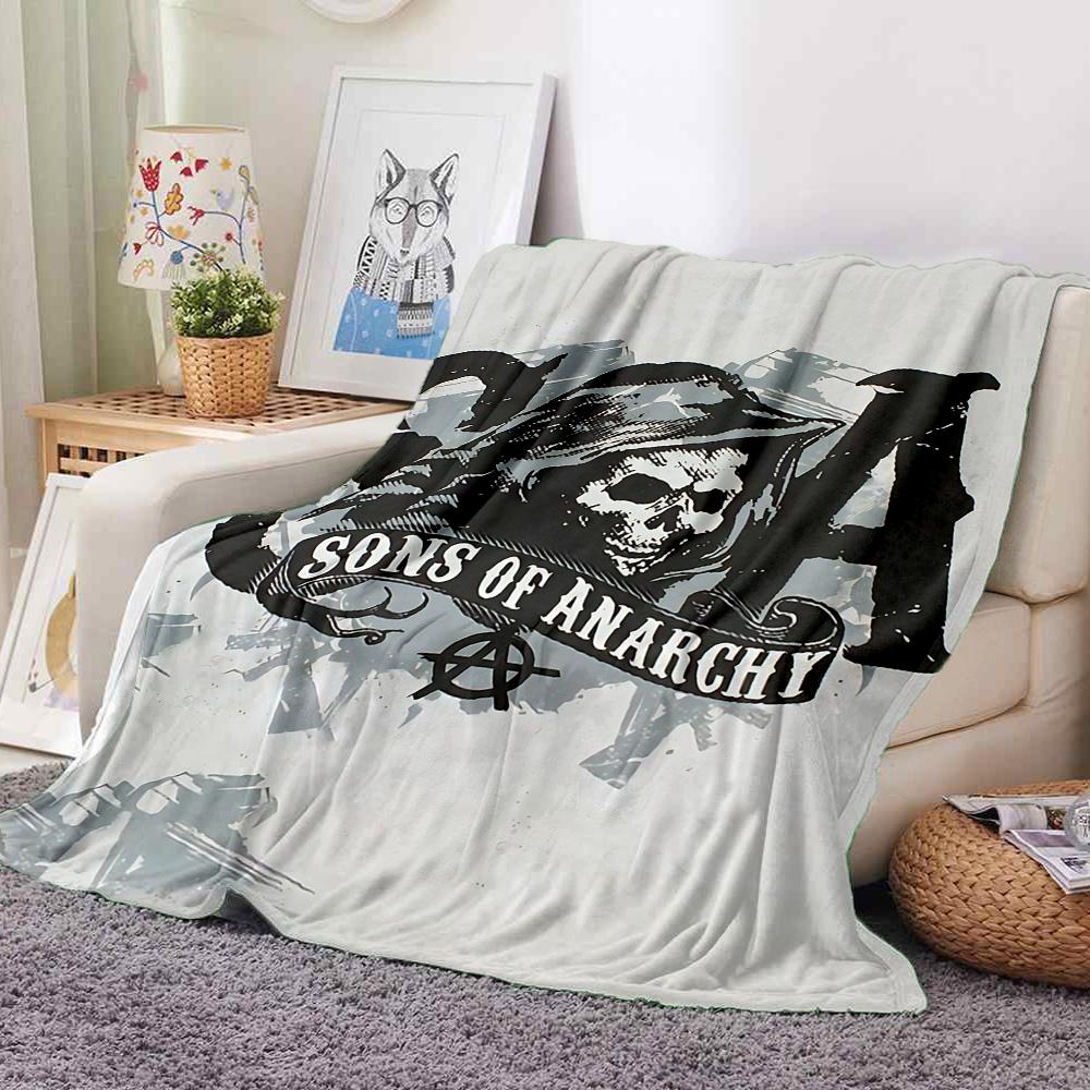 Anarchy Skull Flannel Blanket Throw Blanket Soft Warm Sofa Bed Camping Home Decor Unique Christmas Gift C921143