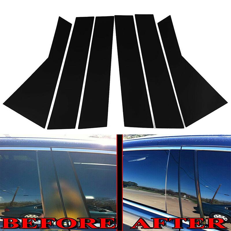 Car Door Window Decorative Trim Pillar Post Cover Glossy Piano Black for Dodge Journey 2009-2020