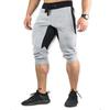 Men's Cotton Casual Shorts 3/4 Jogger Capri Pants Breathable Below Knee Short Pants with Three Pockets