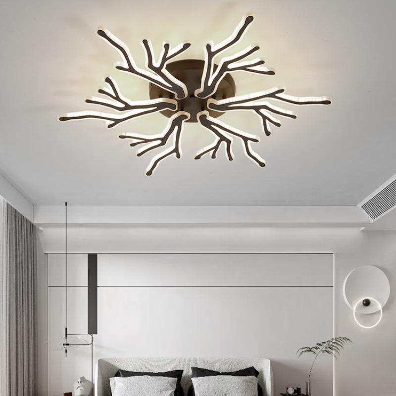 Лампа для гостиной, простой современный железный бытовой светодиодный потолочный светильник, персонализированный светильник для ветки дерева, светильник для спальни
