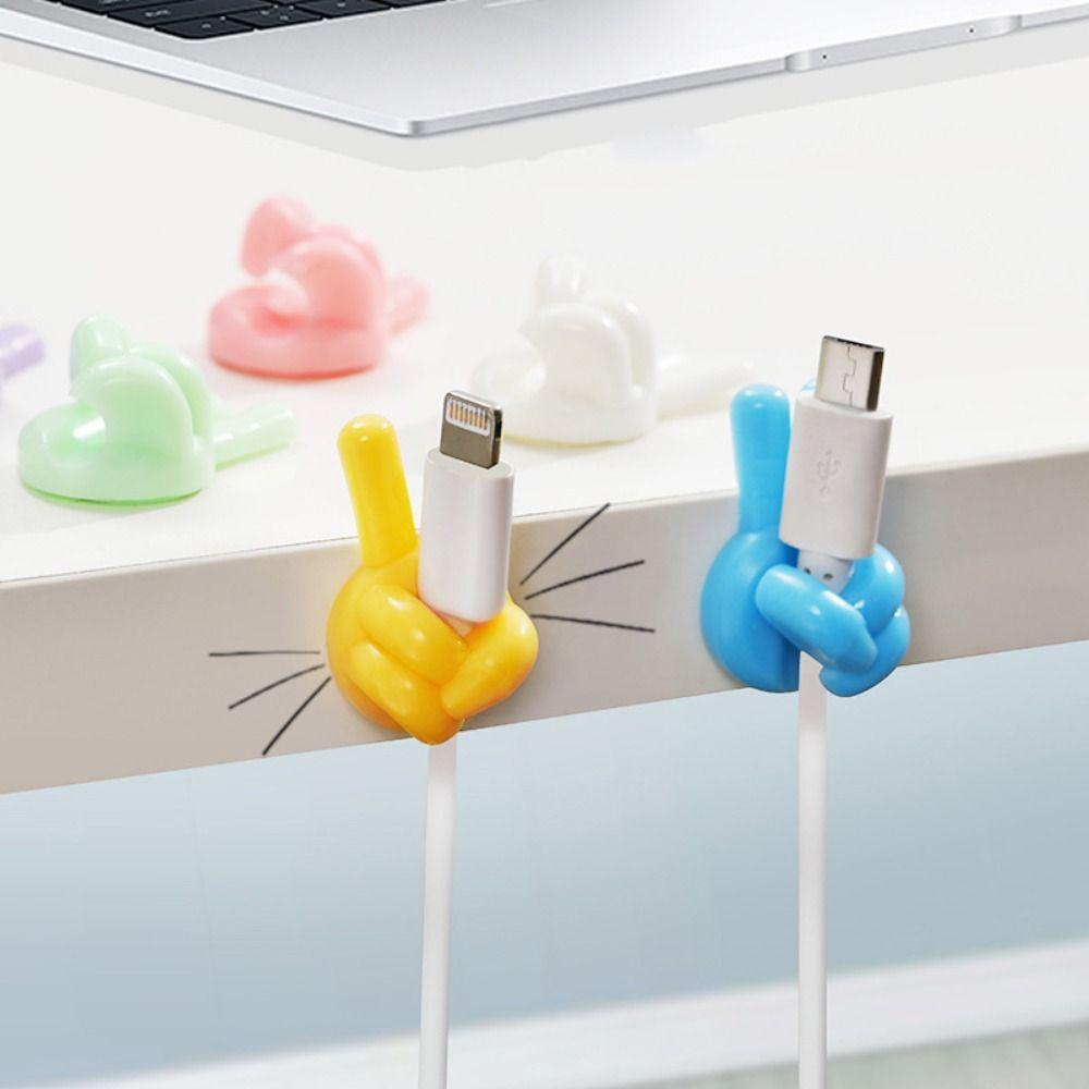 Креативный органайзер для кабелей с большим пальцем из ПВХ, органайзер для рабочего стола, зажимы для кабелей для передачи данных, органайзер для кабелей