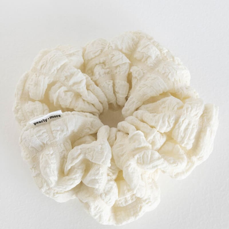Pearlymore Waffle Scrunchie (Ivory)