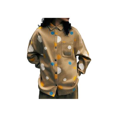 Рубашка с воротником на одну пуговицу, удобная модная куртка, женские куртки, светло-коричневые VN000P6QETU