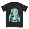 Мужские Женские Футболки с Аниме Hatsune Miku Манга Одежда из Чистого Хлопка Винтажные Футболки с Коротким Рукавом и Круглым Вырезом Футболки Больших Размеров