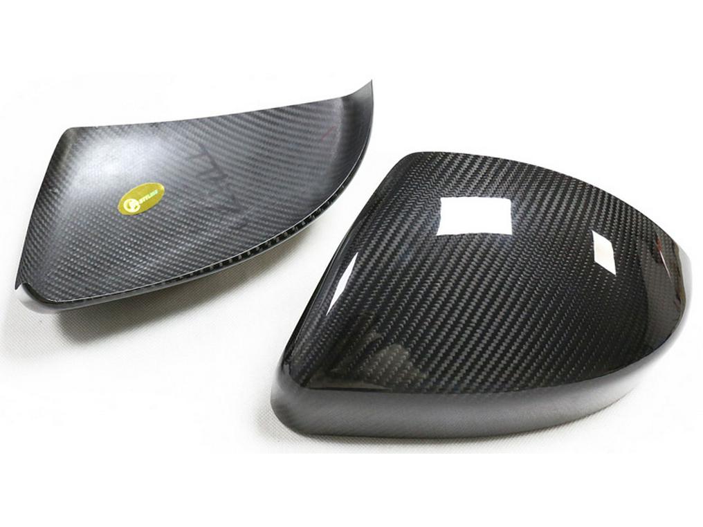 Highly Popular Dry Carbon Fiber Stick-on Mirror Covers for Jaguar F-PACE and E-PACE.