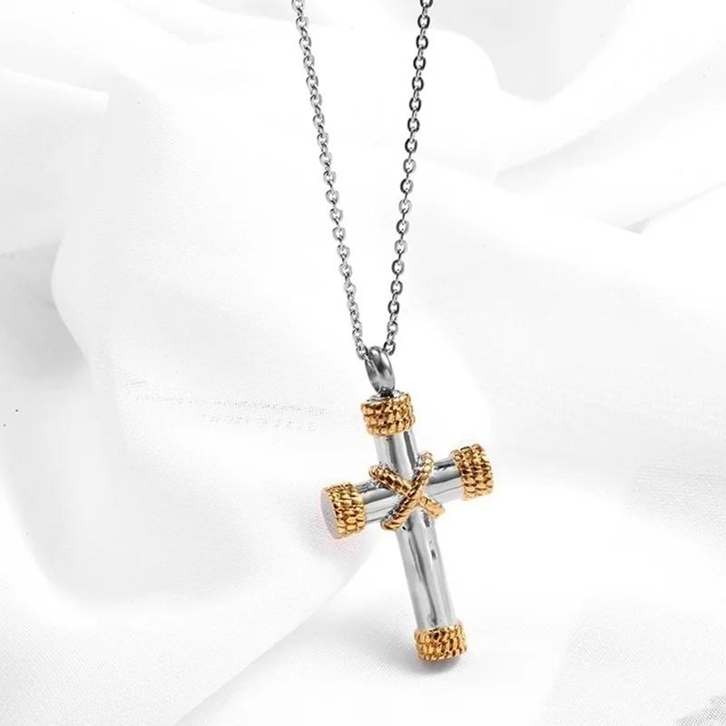 Vintage Catholic Cross Pendant Necklace Men Women Christian Believers Prayer Amulet Jewelry