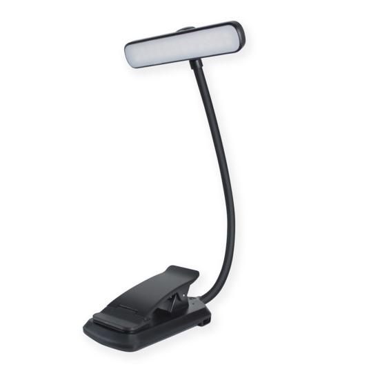 24 LED Rechargeable Book Light for Reading in Bed Stepless Dimming Clip Reading Light with 3 Colors And 5 Brightness for Studying