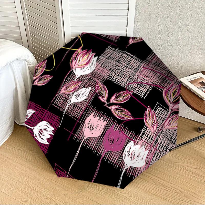 1pc Floral Pattern Automatic Open/Close Umbrella, Formal Events - Ideal Gift for Family or Friends, Outdoor Accessory yy251211243