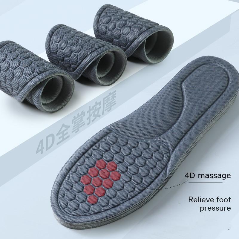 NO.8 1Pair Sport Insoles for Shoes Sweat-Absorbing Breathable Deodorant Insole for Feet Growing Sole Sponge Massage Shoe Inserts Pads