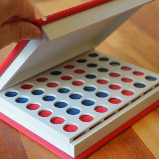 Настольная игра «Четыре в ряд» с магнитной застежкой, встроенным хранилищем, для путешествий, семейных вечеров, вечеринок, в форме книги, стратегическая настольная игра «Четыре в ряд»