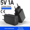 USB-зарядное устройство 5V1A со светодиодным дисплеем, сертифицировано CE, стандарт США/ЕС, 12 Вт, черный.