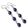 Amethyst Gemstone Handmade 925 Sterling Silver Jewelry Earring 2.44" Y5e52