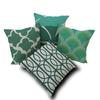 Luxurious Green Geometry Cotton Linen Pillow Case Cushion Pad For Bed Sofa Car Office Decor