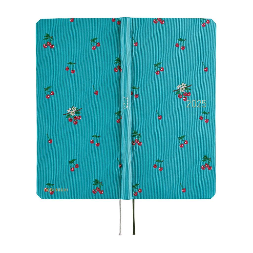 Hobonichi Techo 2025 Weeks Галстук и Платок/Вишня, Начинается в апреле, Неделя слева, Тонкий вертикальный