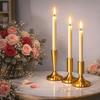 2PCS Vintage Style Candlestick Holders Metal Construction Durable Candle Stick Holders Decorative Short Candle Holders