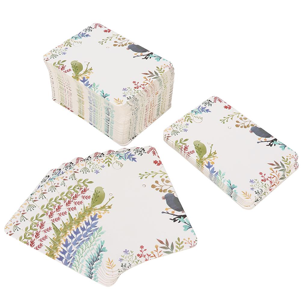 100Pcs Ear Stud Earring Display Storage Paper Jewelry Necklace Cards Hairpin Storage Card