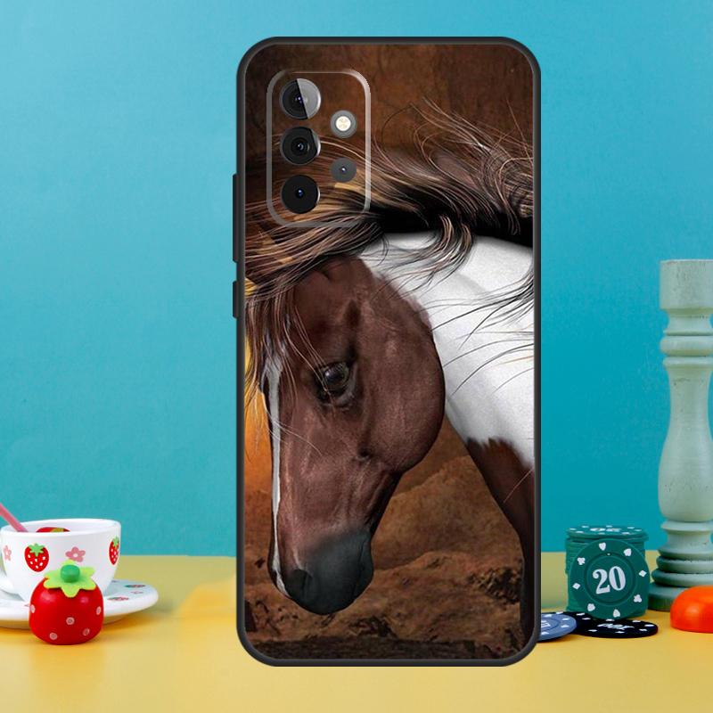 Красивый чехол с лошадью для Samsung Galaxy A25 A54 A34 A14 A52 A32 A12 A13 A33 A53 A15 A16 A36 A56 A26 A05 A35 A55
