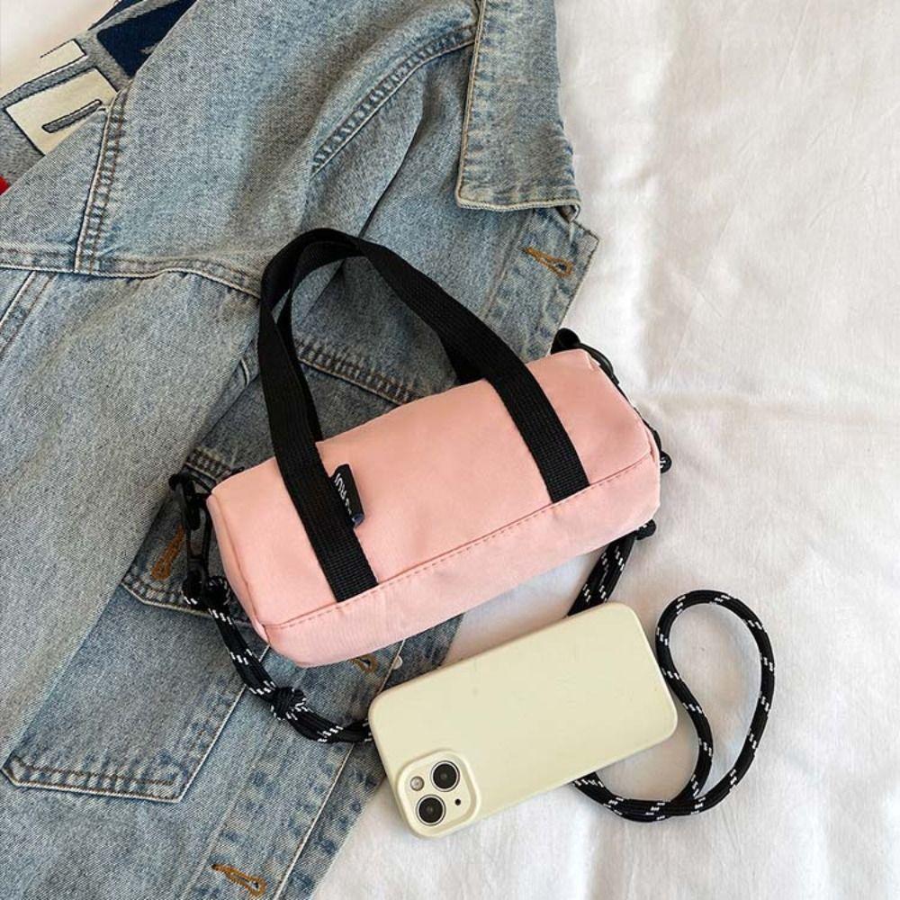 Однотонная сумка-подушка в корейском стиле, на плечо, модная нейлоновая сумка кроссбоди, для улицы