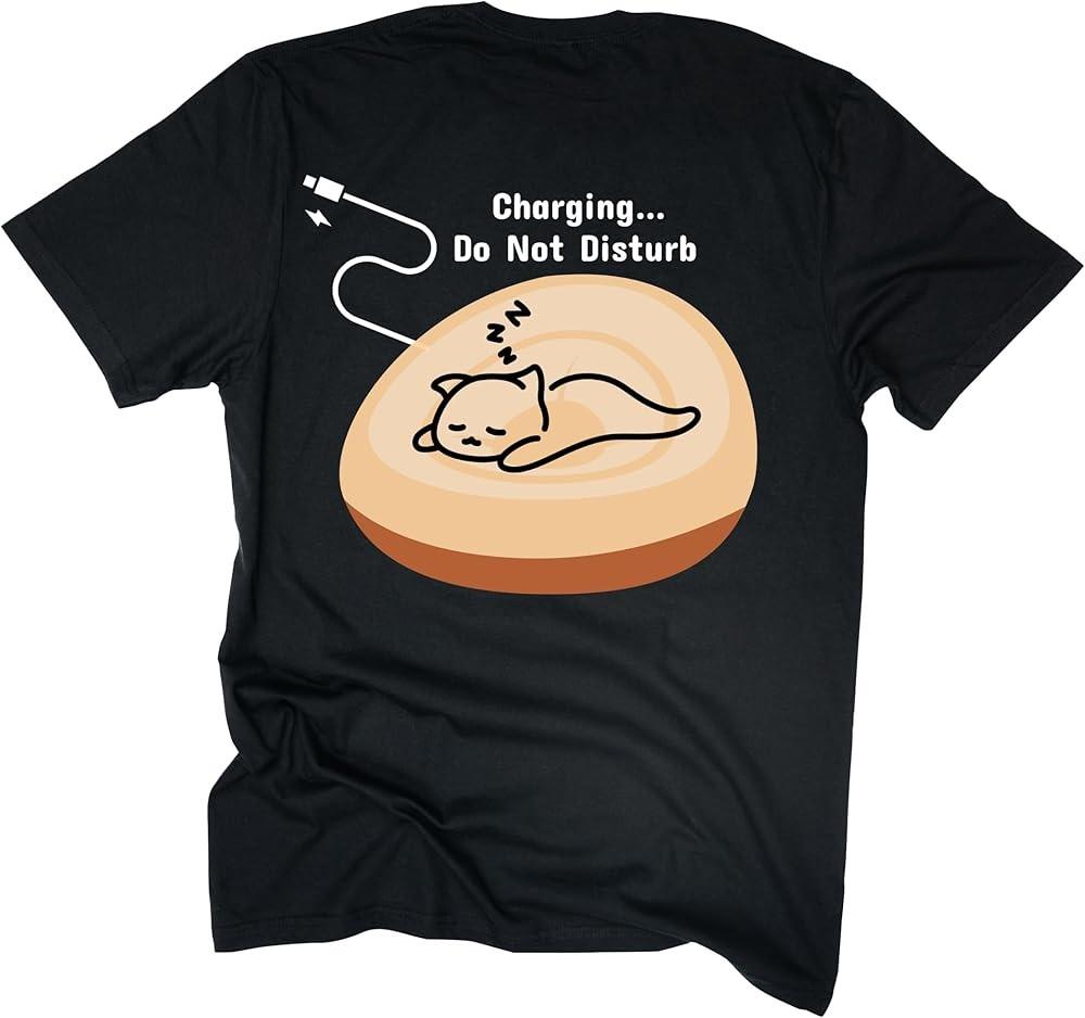 Charging Do Not Disturb Cat TShirt – Cute Sleeping Kitty Tech Humor Shirt for C Unisex T-Shirt