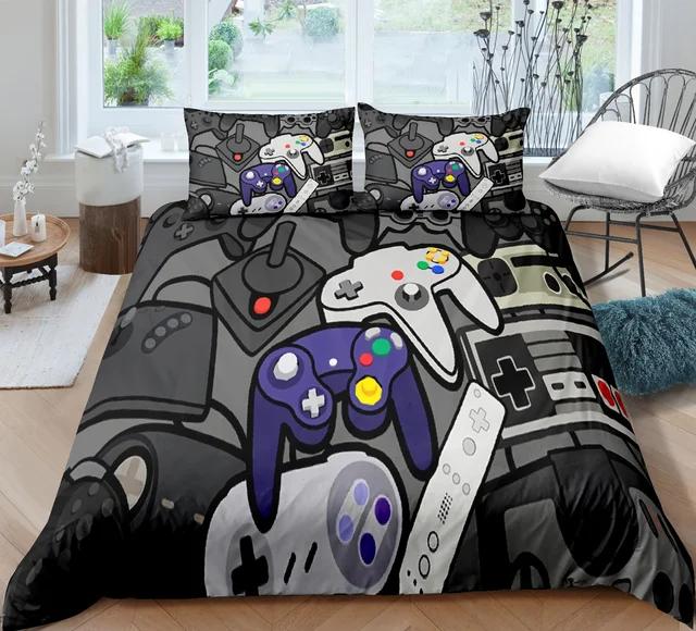 Gamer Bedding Set For Bedroom Soft Modern Gamepad Bedspreads Comefortable Kids Duvet Cover Video Game Quilt Cover And Pillowcase