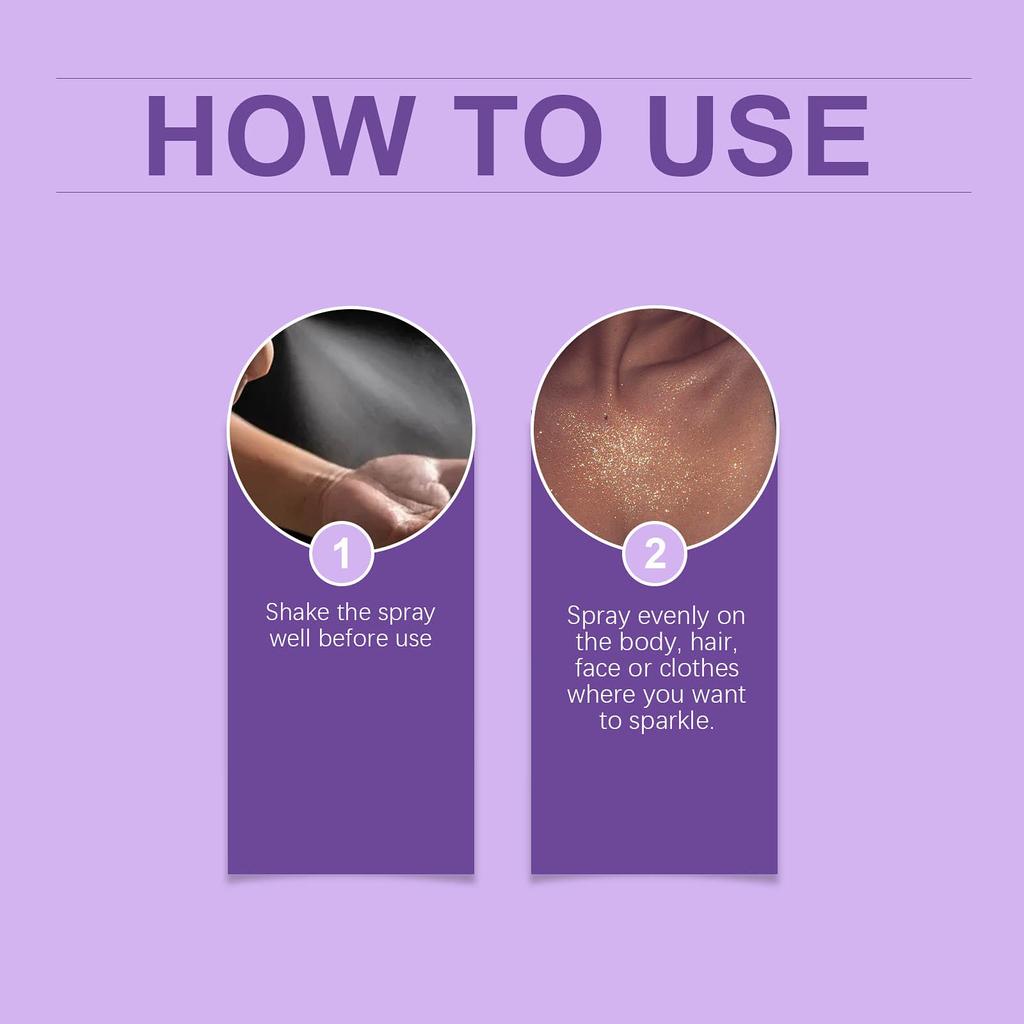 Блестящий спрей с блестками, долговечный спрей с блестками для волос, тела, кожи и одежды, водостойкий и приятный для кожи, 30 мл