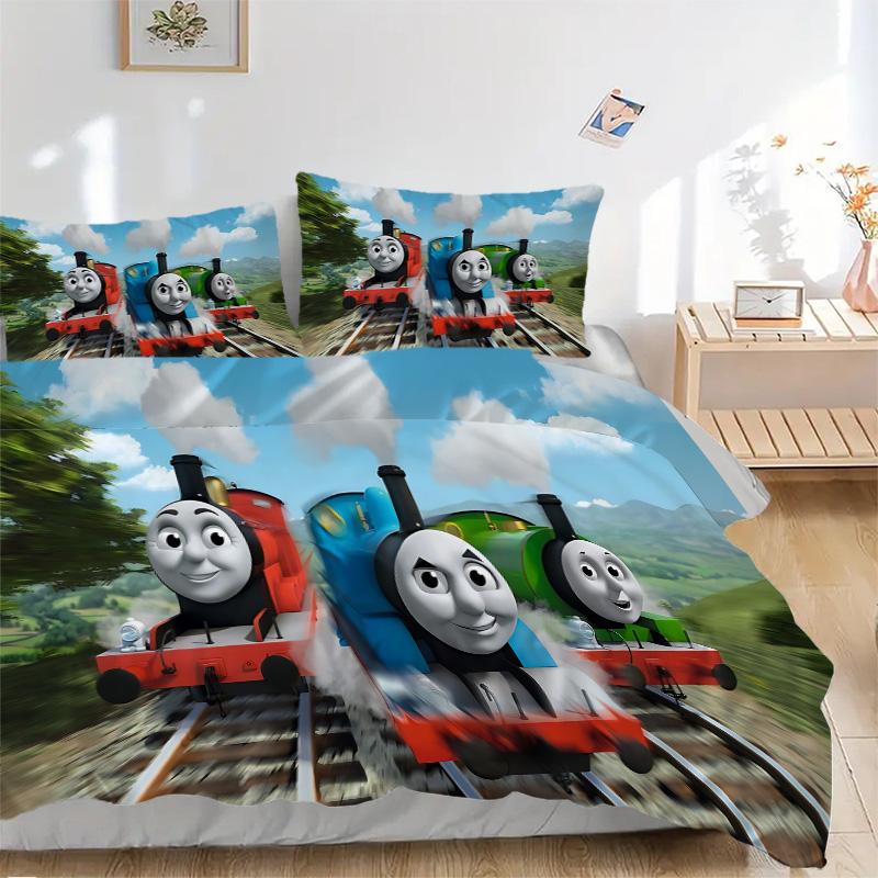 Thomas Friends Adventure Print 3Pcs Bedding Setduvet Cover With 2 Bedropillowcase Home Birthday Gift