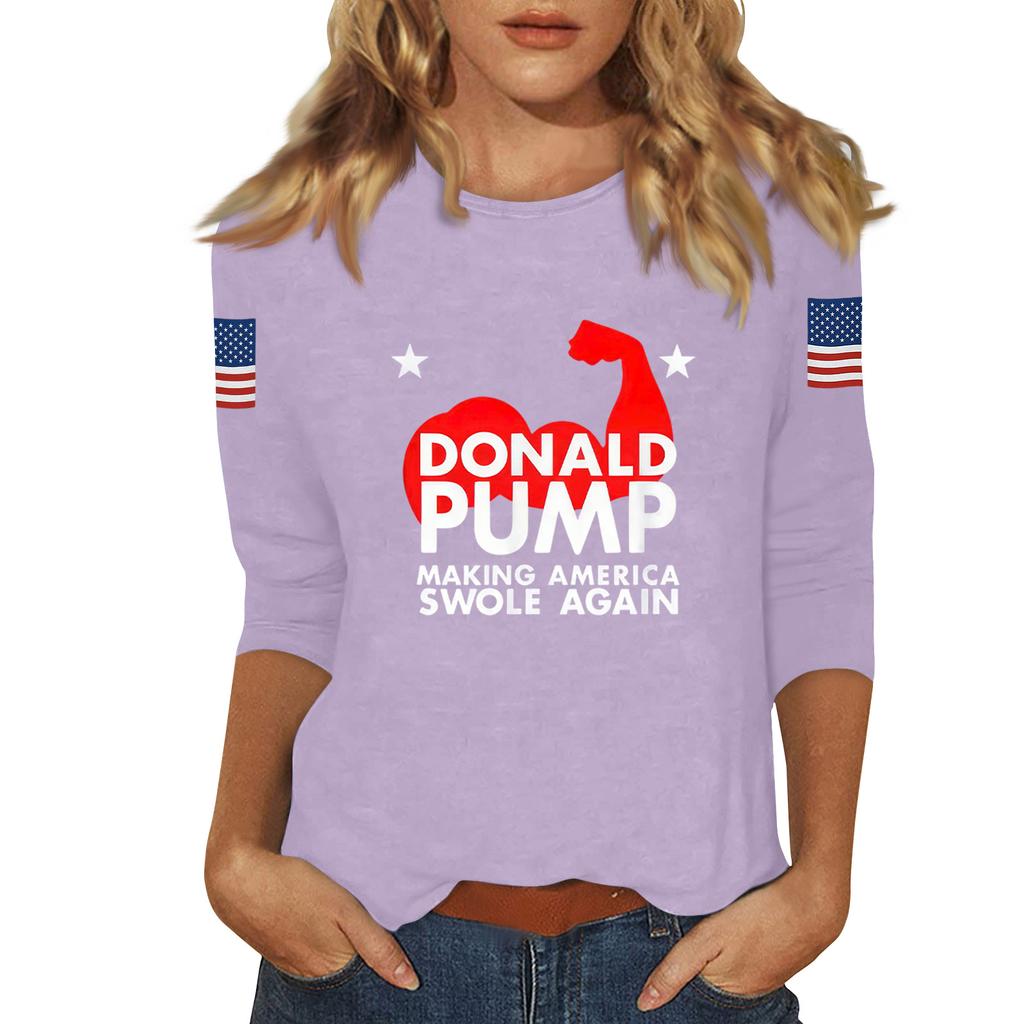 Женский повседневный модный сексуальный удобный топ с вырезом и рукавом три четверти