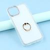 For iPhone 14/13 Case with Ring Kickstand Rhinestone Edge TPU+PC IMD Phone Cover