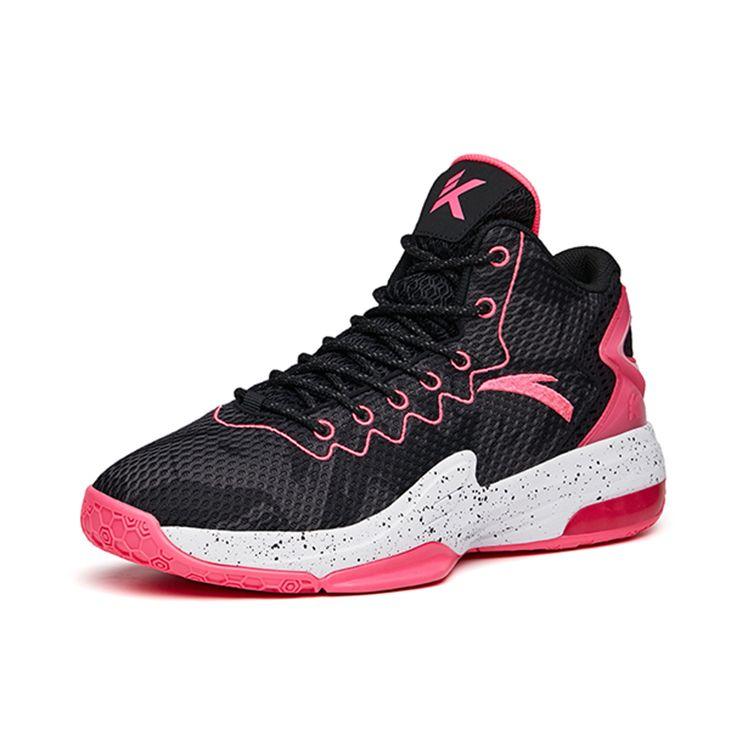 Anta Кроссовки для баскетбола KT3 Team Edition, нескользящие, прочные, среднего размера, мужские, черные, розовые, 11741105-17