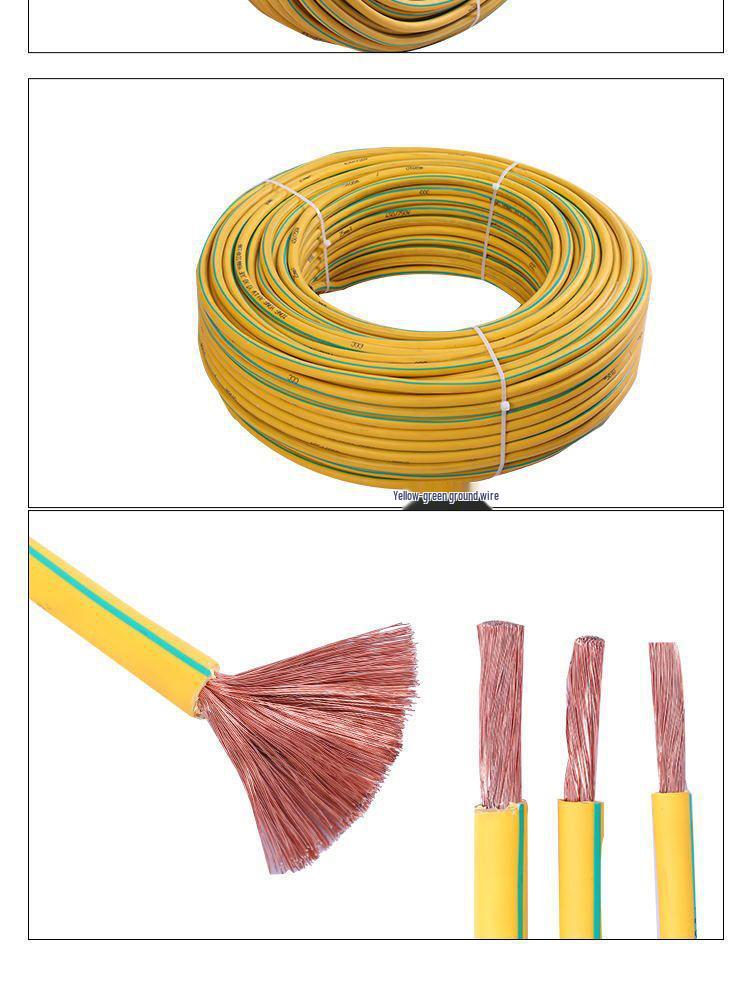 Yellow-Green Bicolor Multi-Strand Soft Ground Wire (4-35 sq) Copper-Clad Aluminum Photovoltaic.