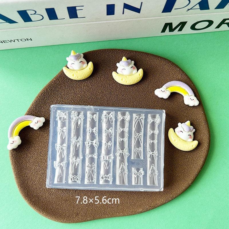 Сладкий бантик 3D силиконовая форма для ногтей Сердце Шаблоны для ногтей DIY Украшение для ногтей Пластины для стемпинга Инструменты для маникюрного дизайна